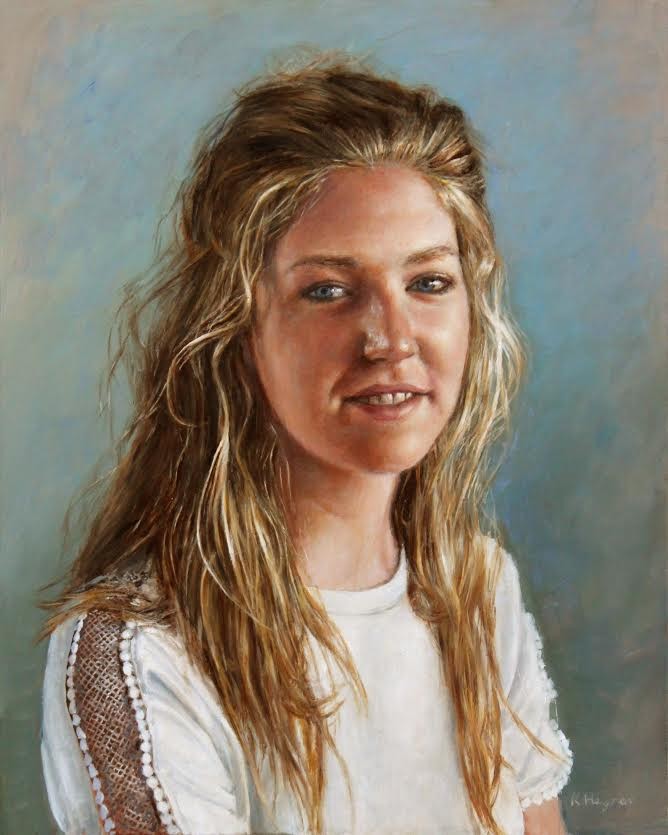 Portret van een jonge vrouw in het wit 